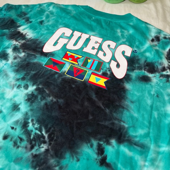 Guess Multicolour Tie Dye Graphic Tee - Y2K Retro Streetwear - Women's Medium - Picture 4 of 5